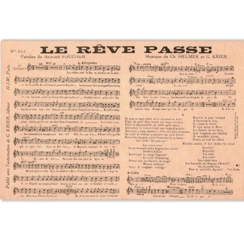 CHANSONS: le rêve passe - très bon état