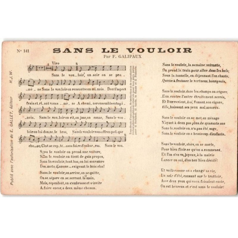 CHANSONS: sans le vouloir - bon état
