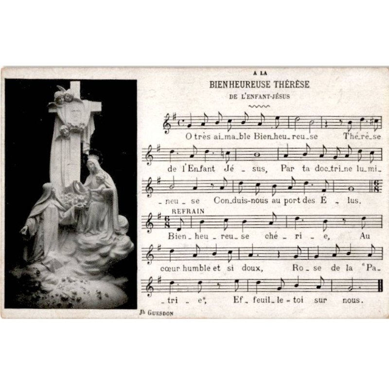 CHANSONS: à la bien heureuse thérèse de l'enfant-jésus - très bon état