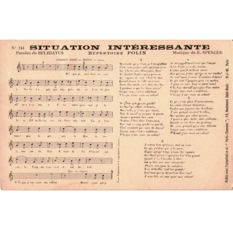 CHANSONS: situation intéressante - état