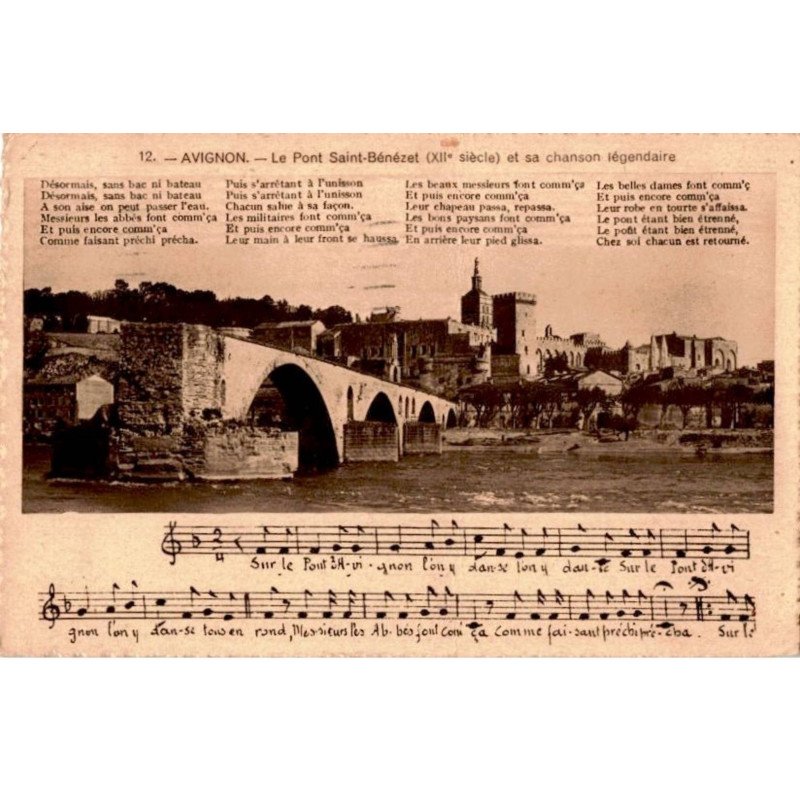 CHANSONS: avignon, le pont saint-bénézet - bon état