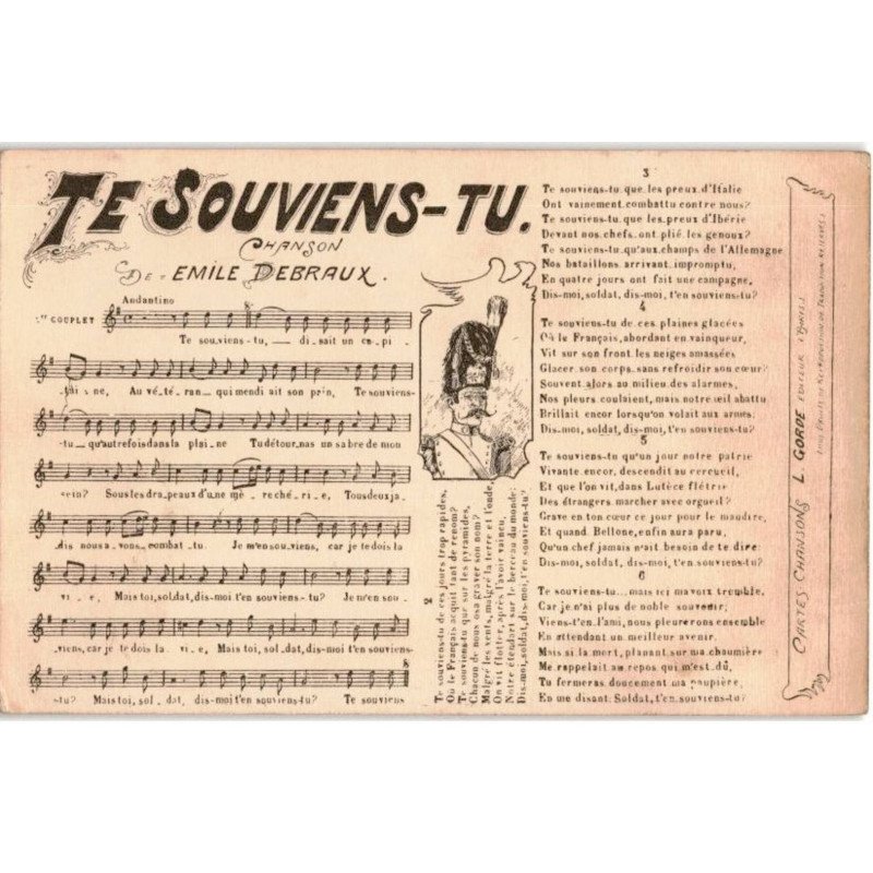CHANSONS: te souviens-tu - très bon état