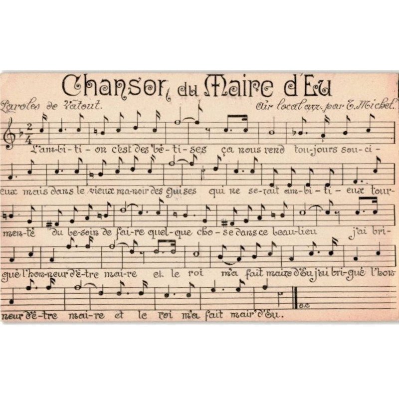 CHANSONS: chanson du maire d'Eu - très bon état