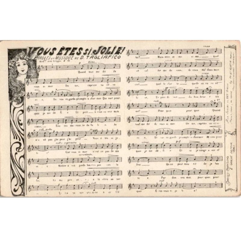 CHANSONS: vous êtes si jolie! - très bon état