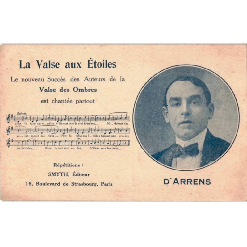 CHANSONS: la valse aux étoiles valse des ombres, d'Arrens - très bon état