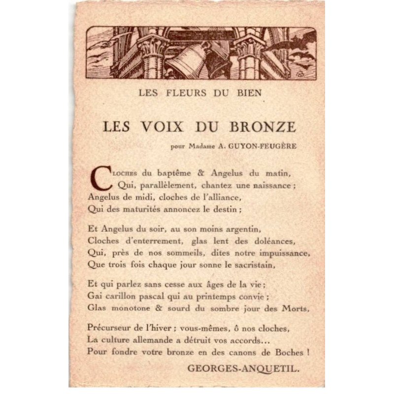 CHANSONS: les fleurs du bien, les voix du bronze - très bon état