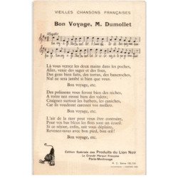 CHANSONS: vieilles chansons françaisebon voyage M. Dumollet - très bon état