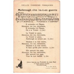 CHANSONS: vieilles chansons françaises malbrough s'en va-t-en guerre - très bon état