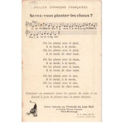 CHANSONS: vieilles chansons française savez-vous planter les choux - très bon état