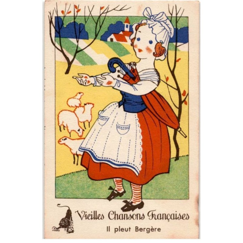 CHANSONS: vieilles chansons française il pleut bergère - bon état