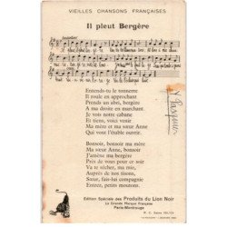 CHANSONS: vieilles chansons française il pleut bergère - bon état