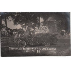 CHALON SUR SAONE : carte photo du concours hippique en 1912 - très bon état