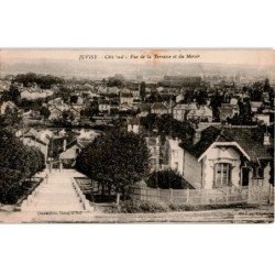 JUVISY: côté sud, vue de la terrasse et du miroir -  état