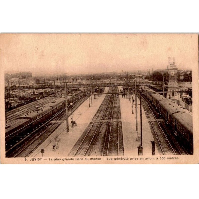 JUVISY: la plus grande gare du monde, vue générale en avion à 500m - très bon état