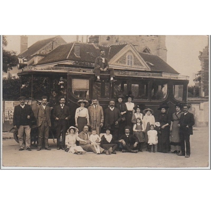 PARIS : carte photo de l'autobus en 1913 - très bon état