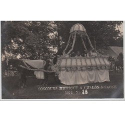 CHALON SUR SAONE : carte photo du concours hippique en 1912 - très bon état