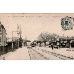 JUVISY: les quais du P.L.M. au passage du train côte d'azur - très bon état