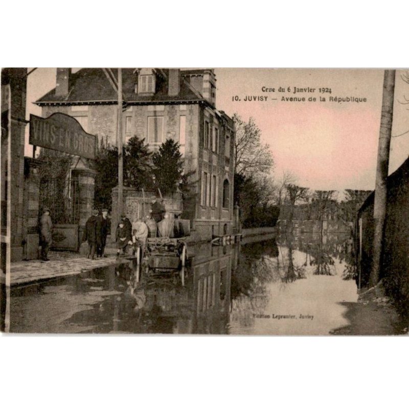 JUVISY: crue du janvier 1924, avenue de la république - très bon état