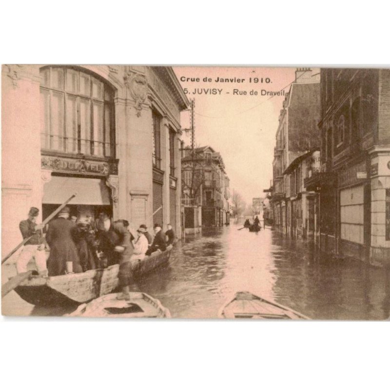 JUVISY: la rue draveil, crue 1910 - très bon état