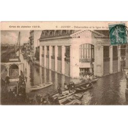 JUVISY: crue janvier 1910 débarcadère et le ligne de lyon - très bon état
