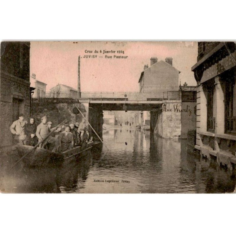 JUVISY: crue 6 janvier 1924 rue pasteur -  état