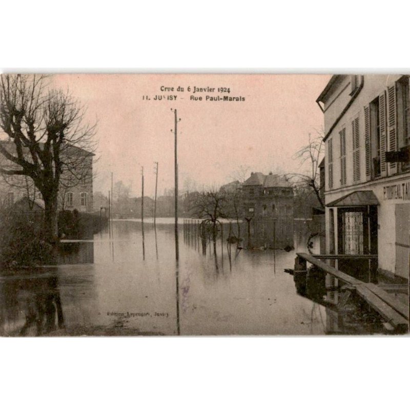 JUVISY: crue 6 janvier 1924 rue paul-marais - bon état