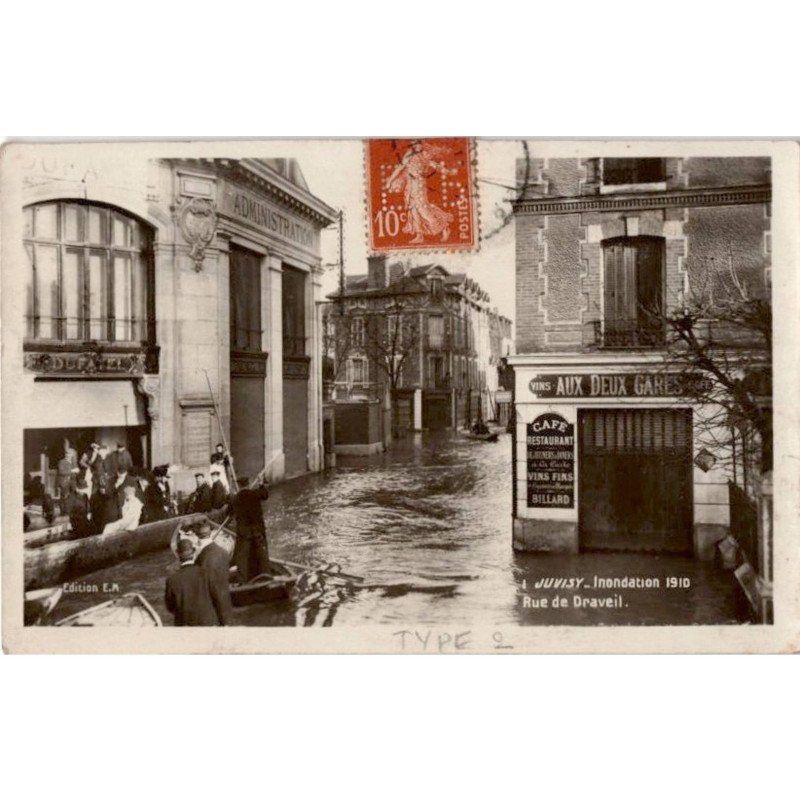 JUVISY: inondation janvier 1910 rue de draveil - très bon état