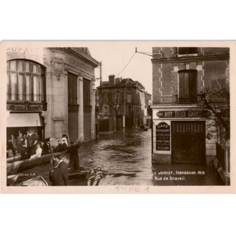 JUVISY: inondation janvier 1910 rue de draveil - très bon état