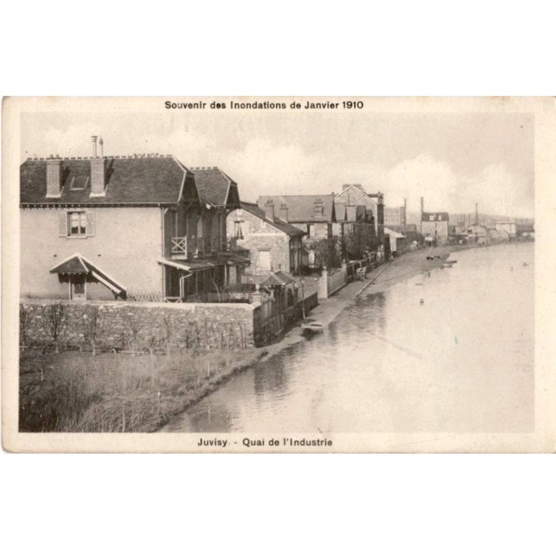 JUVISY: inondations de janvier 1910 quai de l'industrie - très bon état