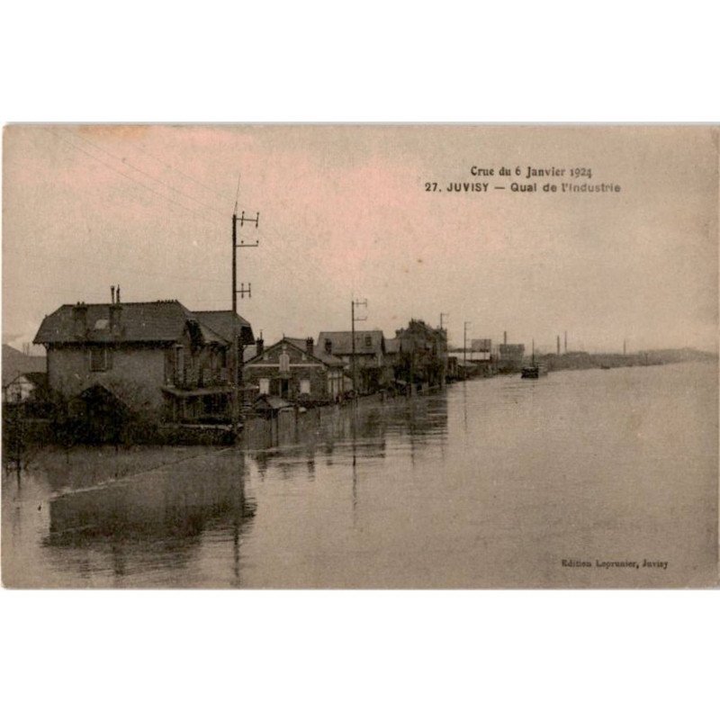 JUVISY: inondations de janvier 1910 quai de l'industrie - bon état
