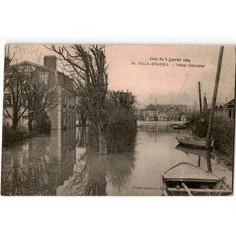 JUVISY: inondations janvier 1924, hôtel gibraltar - très bon état