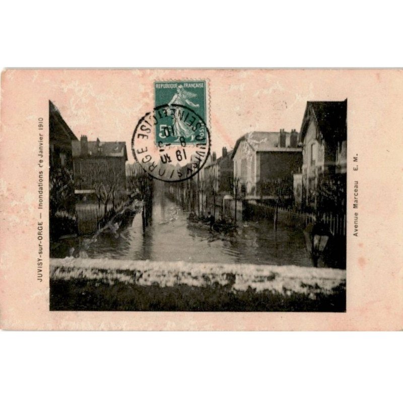 JUVISY: inondation janvier 1910, avenue marceau - bon état