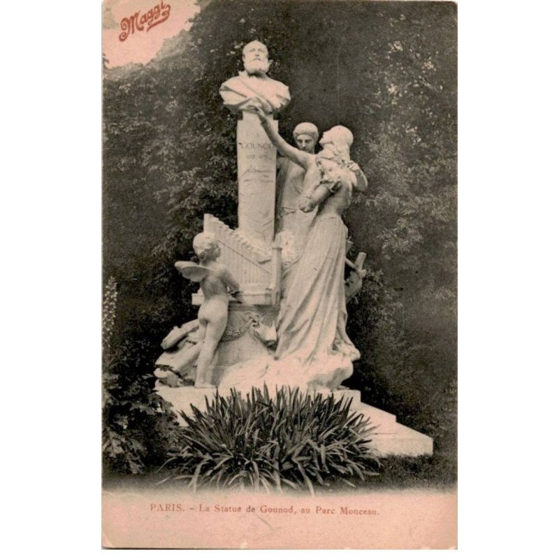 COMPOSITEUR - spectacle et musique: la statue de gounod au parc monceau - très bon état