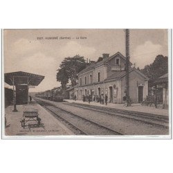 SARTHE : AUBIGNE - la gare - Très bon état