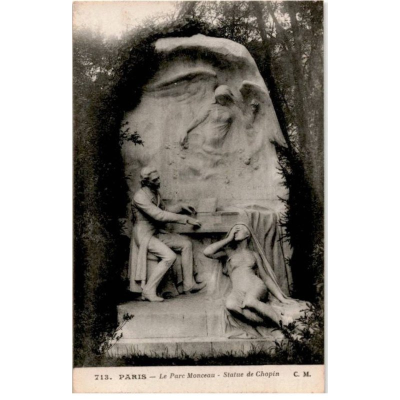 COMPOSITEUR - spectacle et musique: le parc monceau, statue de Chopin - très bon état