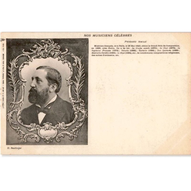 COMPOSITEUR - spectacle et musique: nos musiciens célèbres Pessard Emile - très bon état