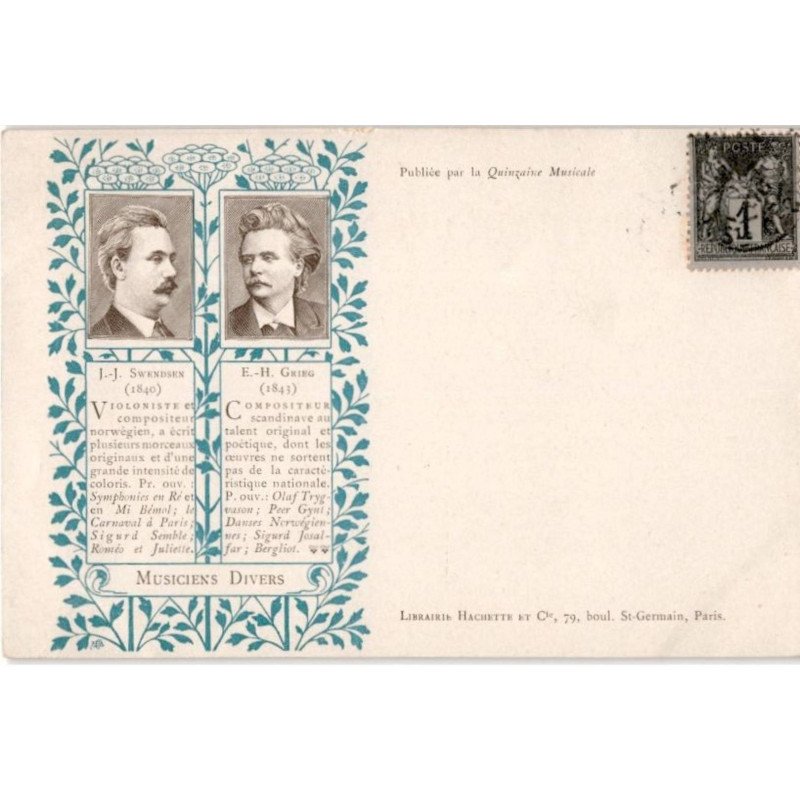 COMPOSITEUR - spectacle et musique: musiciens divers, I.J. Swendsen, E.H. Grieg - très bon état