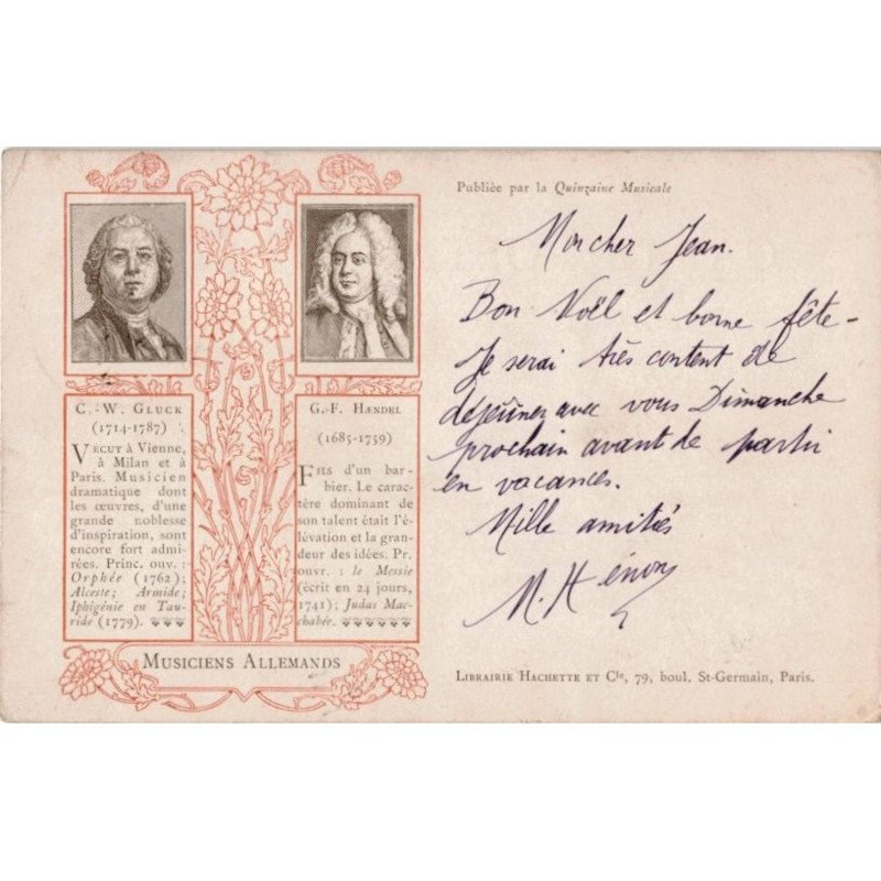 COMPOSITEUR - spectacle et musique: musiciens allemands, C.W. Gluck, G.F. Haendel - état