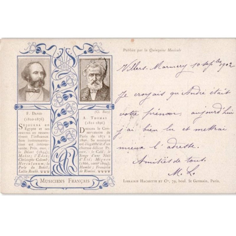 COMPOSITEUR - spectacle et musique: musiciens français F. David, A. Thomas - état