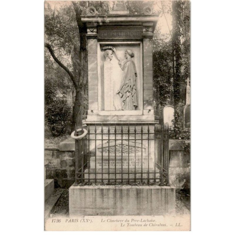 COMPOSITEUR - spectacle et musique: paris le cimetière père-lachaise, tombeau de Chérubini - très bon état