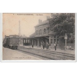 FLAVY LE MARTEL : la gare - train - état (2 coins légèrement pliés)