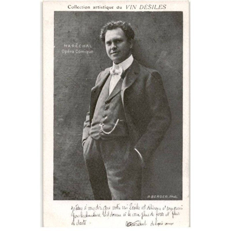 CHANTEURS: collection artistique du vin désiles Maréchal opéra comique, P. Berger - très bon état