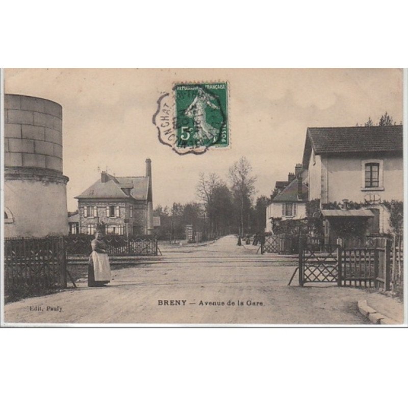 BRENY : le passage à niveau vers 1910 - très bon état BRENY : le passage à niveau vers 1910 - très bon état