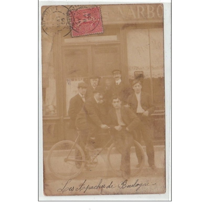 BOULOGNE : les Apaches de boulogne - vers 1906 - état (carte légèrement pliée)