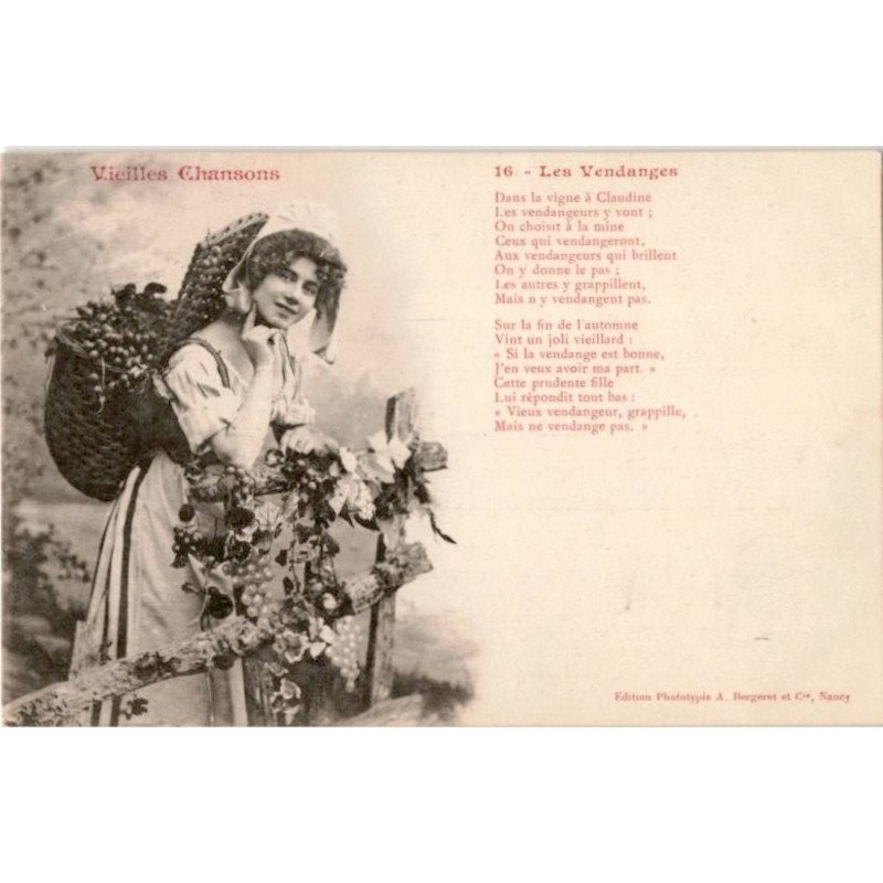 CHANSONS: les vendanges - très bon état