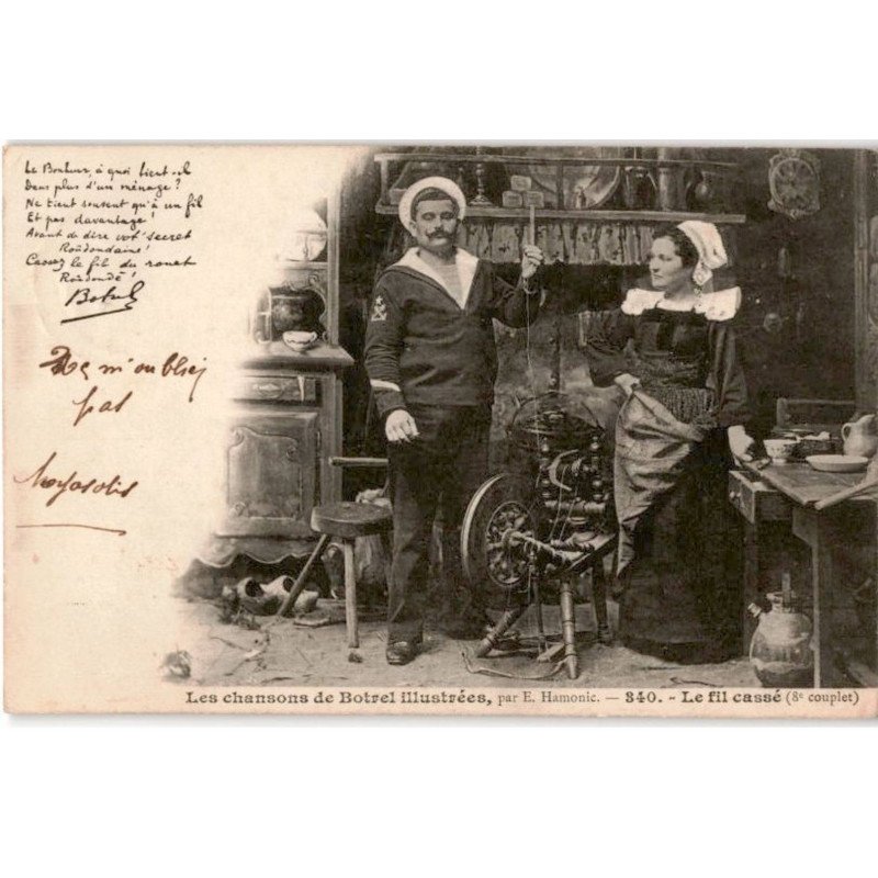 CHANSONS: les chansons de botrel illustrées, le fil cassé - très bon état