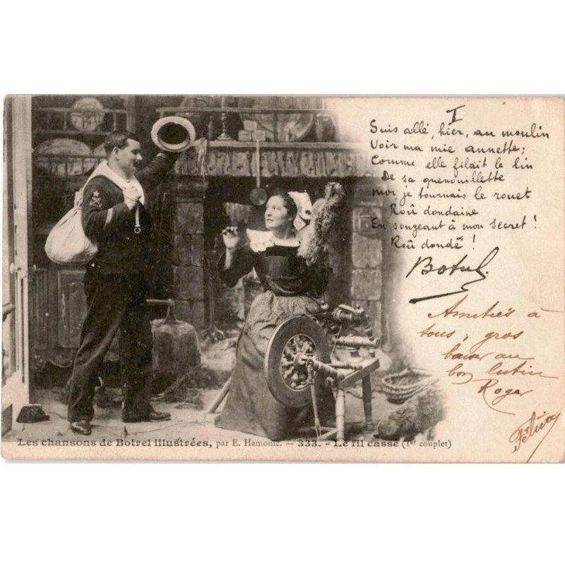 CHANSONS: les chansons de Botrel illustrées le fil casse - très bon état