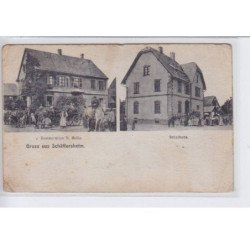 SCHÄFFERSHEIM: gruss aus scäffersheim, restauration N. Heitz, schulhaus - état