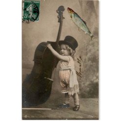 MUSIQUE: enfant et violoncelle - très bon état