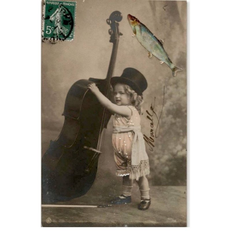 MUSIQUE: enfant et violoncelle - très bon état